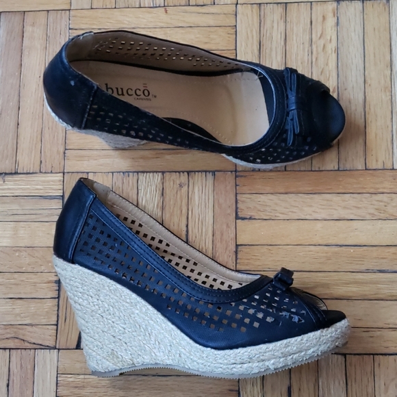bucco Shoes - Back Bucco Wedges